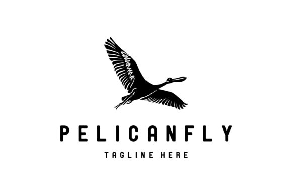 Beauty Silhouette Pelican Bird Flying: A Versatile Vector Asset for Creative Projects