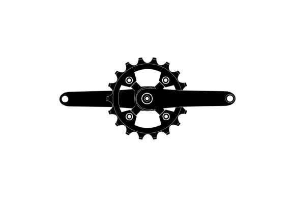 Bicycle Sprocket Crank Badge Logo Design