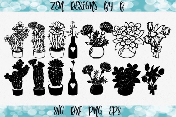 Cactus Flower Clipart Bundle: A Creative Tool for Modern Designers and Crafters