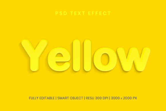 Editable Yellow 3D Text Effect Template for Quick Design Work