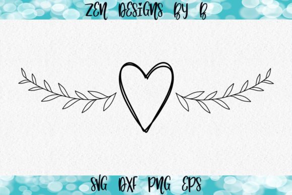 Heart and Laurel Branch Hand Drawn: A Unique Design Element for Modern Creatives