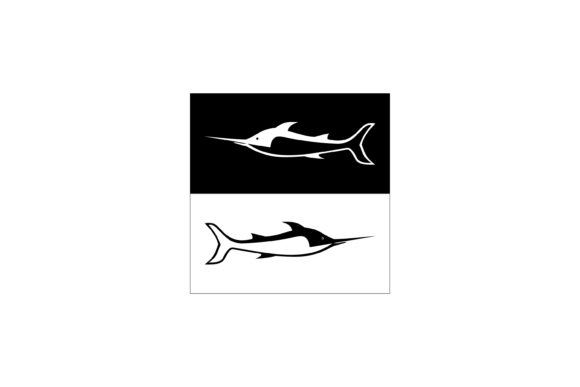Simple Marlin Sword Fish Black and White: A Minimalist Design for Maximum Versatility