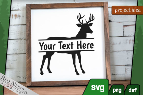 Split Monogram Woodland Deer Design