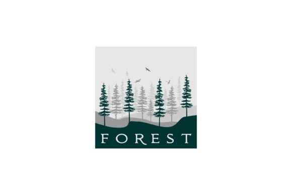 Vintage Pine Cedar Trees Forest Design