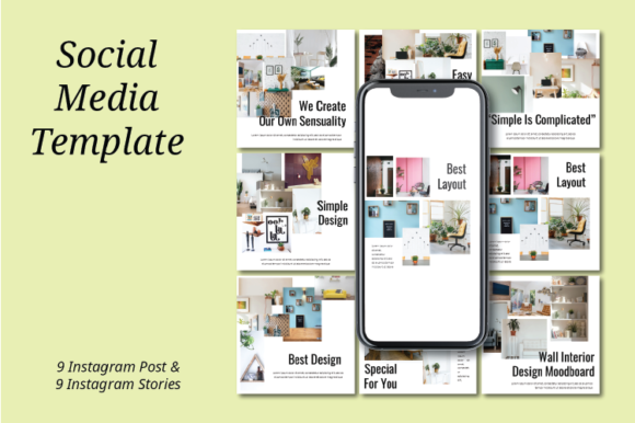 Wall Interior Moodboard - GSL for Instagram and Google Slides