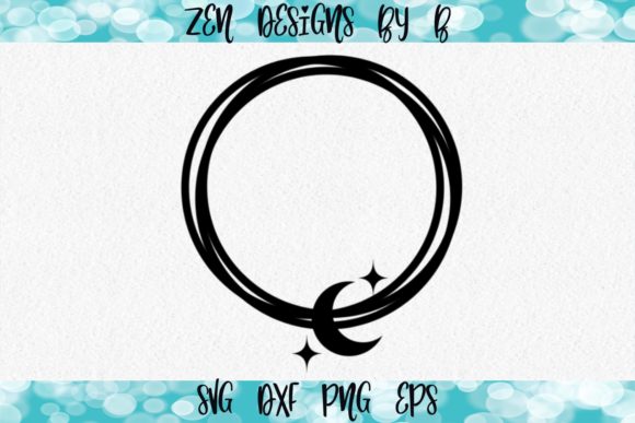 Wreath with Crescent Moon: A Premium Design Asset